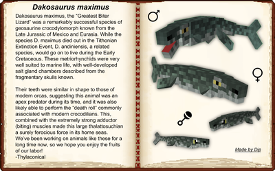 Dakrosaurus maximus mob entry from a mod wiki
