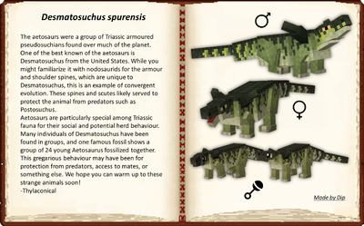 Desmatosuchus spurensis mob entry with text