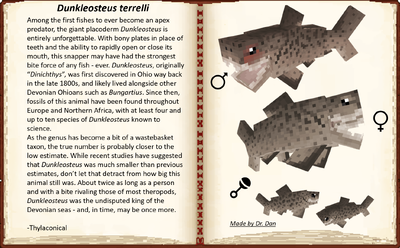 Dunkleosteus terralli mob entry in a book