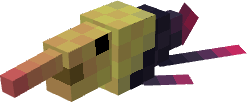 A colorful, pixelated creature with a long snout.