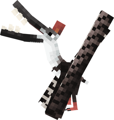 Minecraft mod mob, a white and black bird