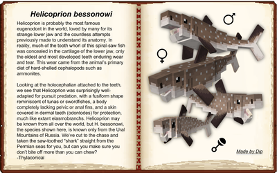 Helicoprion bessoniwi mob in a mod wiki