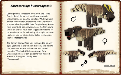 Koreaceratops hwaesongensis mob entry in a mod wiki