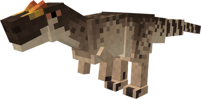 Minecraft dinosaur mob with feathered head