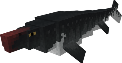 Large dark aquatic Minecraft mob with red snout