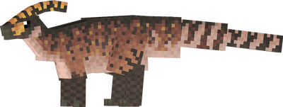 Minecraft mod dinosaur with striped tail