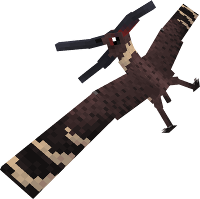 Minecraft Quetzalcoatlus flying with wings spread