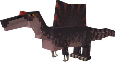 Minecraft Spinosaurus with red sail and head