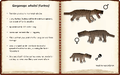 In-game book showing Gorgonopsid stats and models
