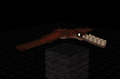 A brown and white shotgun item.