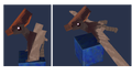 Two giraffes in a Minecraft mod