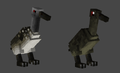Two different color variations of a Therizinosaurus