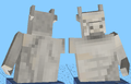 Two white Minecraft player models with horns
