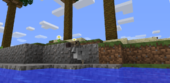 Water flowing from a stone wall