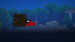 Minecraft mob swimming in underwater environment