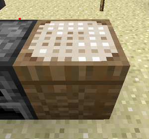 A block with a woven top texture.