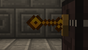 Golden key in a locked door