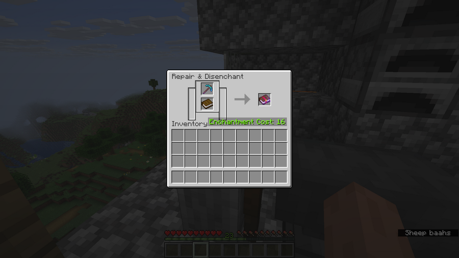 Repair & Disenchant GUI with pickaxe