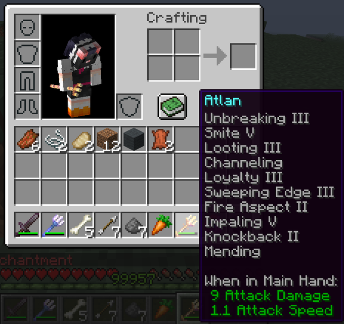 Atlan trident with many enchantments