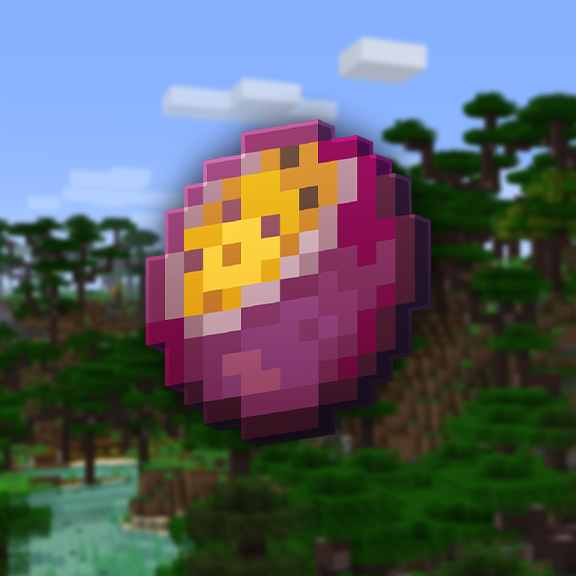 Pixelated purple and yellow item in Minecraft