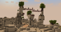 Floating islands connected by rope bridges