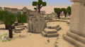 Desert biome with ruins and trees
