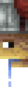 Minecraft character wearing a helmet, crying