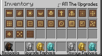 All The Upgrades mod GUI for backpacks