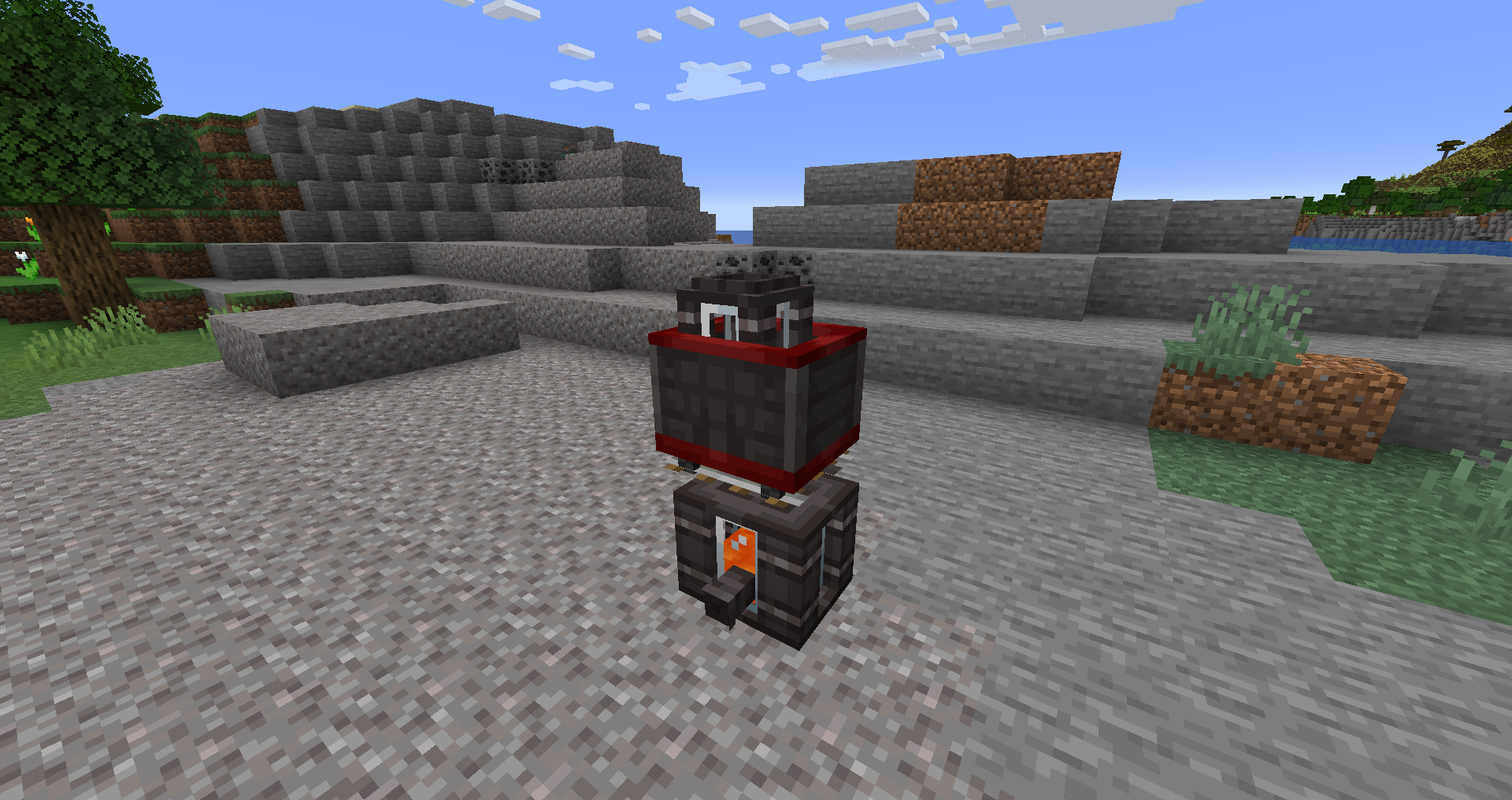 A machine block in a Minecraft world.