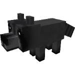 A dark gray Minecraft wolf-like mob.