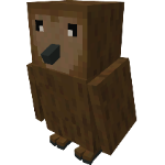 A small, brown, pixelated owl mob.