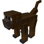 Brown monkey mob with white eyes