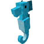 Cute blue pixelated seahorse mob