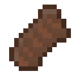 Brown pixelated item on black background