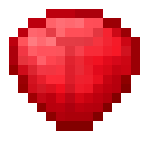 A single red pixelated heart icon.