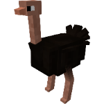 Minecraft Ostrich mob with black feathers
