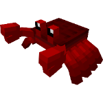 A red crab mob in Minecraft.