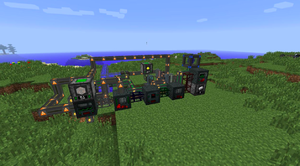 Automated processing setup with various machines