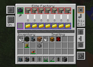 Elite Factory GUI for smelting items