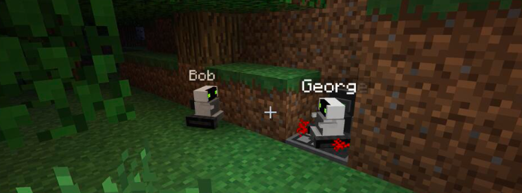 Bob and Georg, two friendly robots