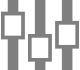 Three vertical gray bars with squares.