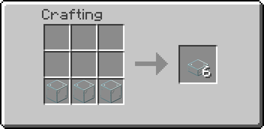 Crafting recipe for 6 glass panes