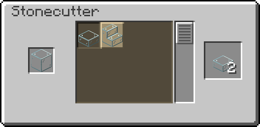 Stonecutter GUI for crafting blocks