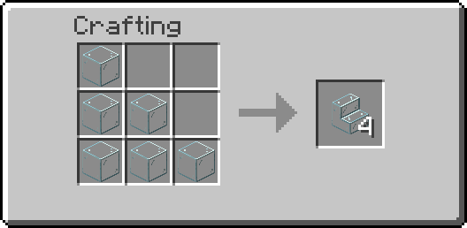 Crafting recipe for glass stairs