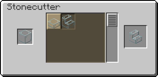 Stonecutter GUI with block and stairs