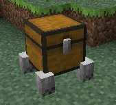 A chest on four stone legs