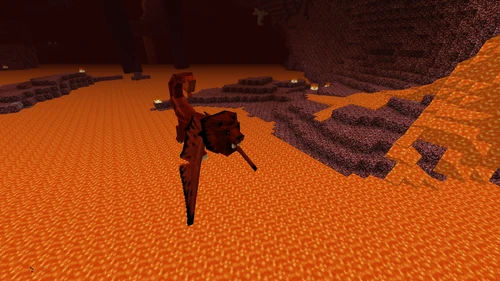 Red flying mob over lava in Nether