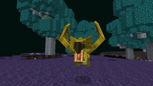 Yellow flying mob in purple biome