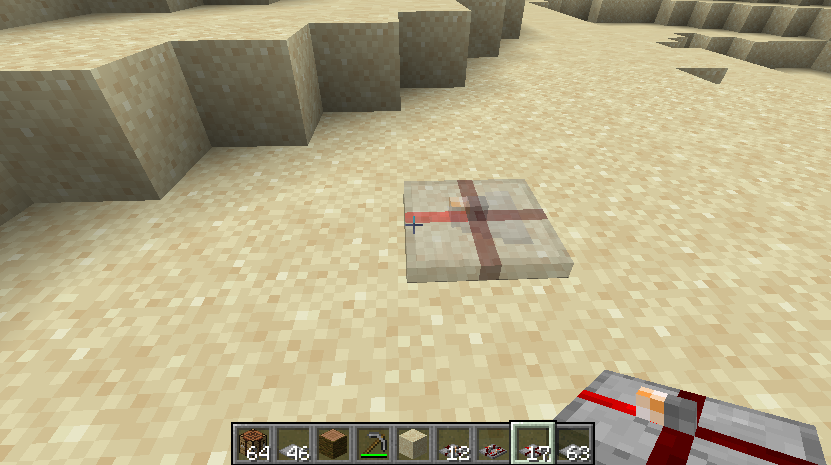Redstone Repeater placed on sand