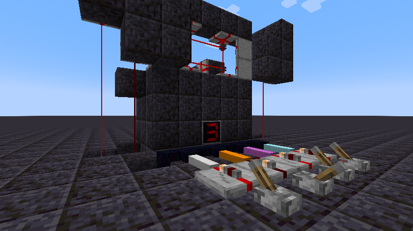 Redstone contraption with levers and display